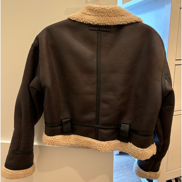 Brown Zara Shearling Jacket *belt missing* - Picture 2 of 4